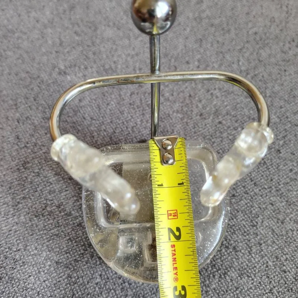 Vtg Lucite MCM Ring Jewelry Holder Hand Feet Glitter Chrome Stand Funky 70s